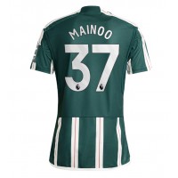 Camiseta Manchester United Kobbie Mainoo #37 Segunda Equipación Replica 2023-24 mangas cortas